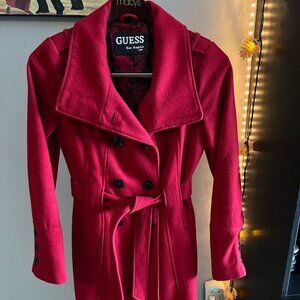 Guess Women's Red Wool Peacoat